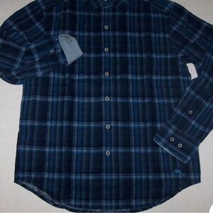 Tommy Bahama Lightweight mini corduroy shirt in Blue Hawaiian plaid